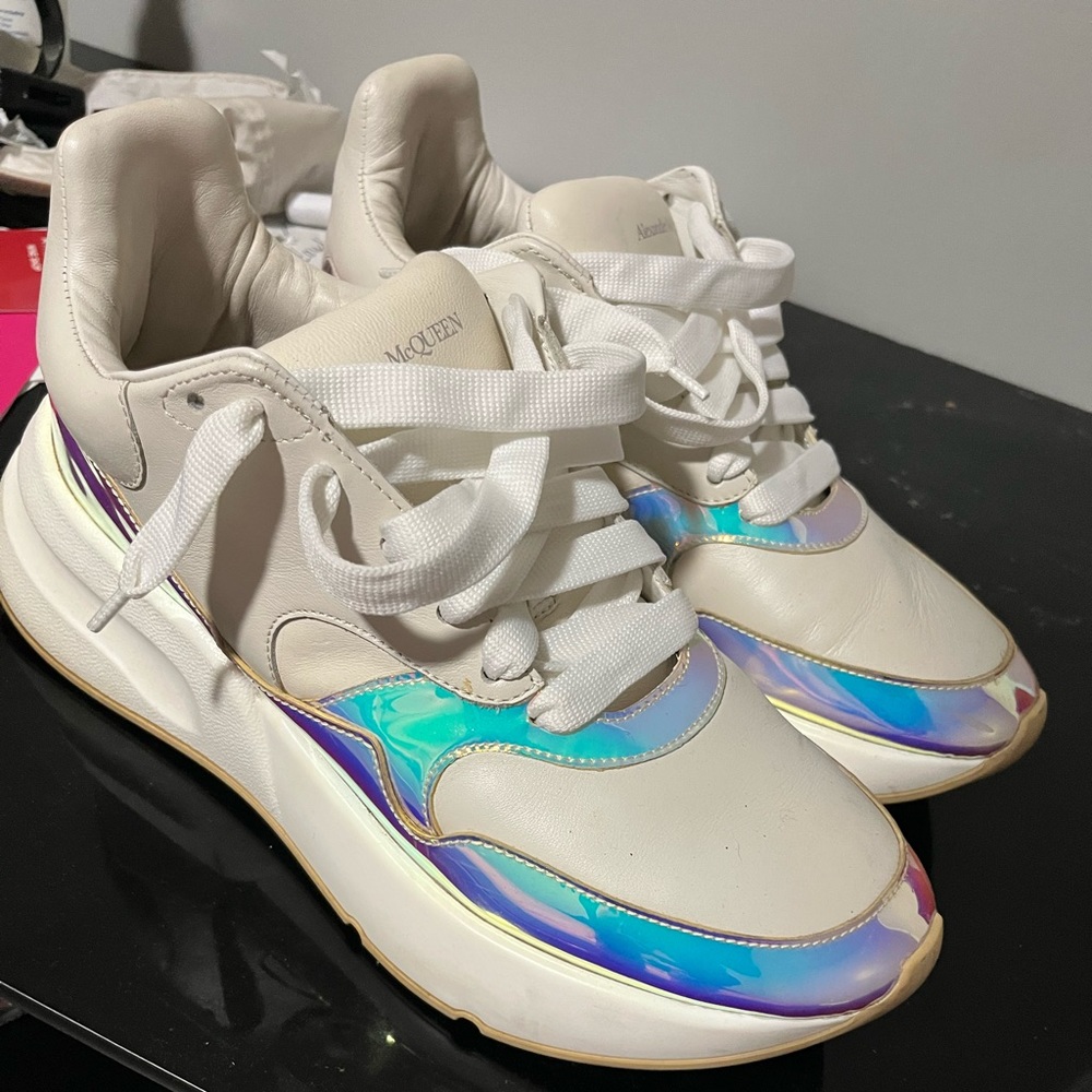 Alexander McQueen iridescent color shoes (used) good condition
